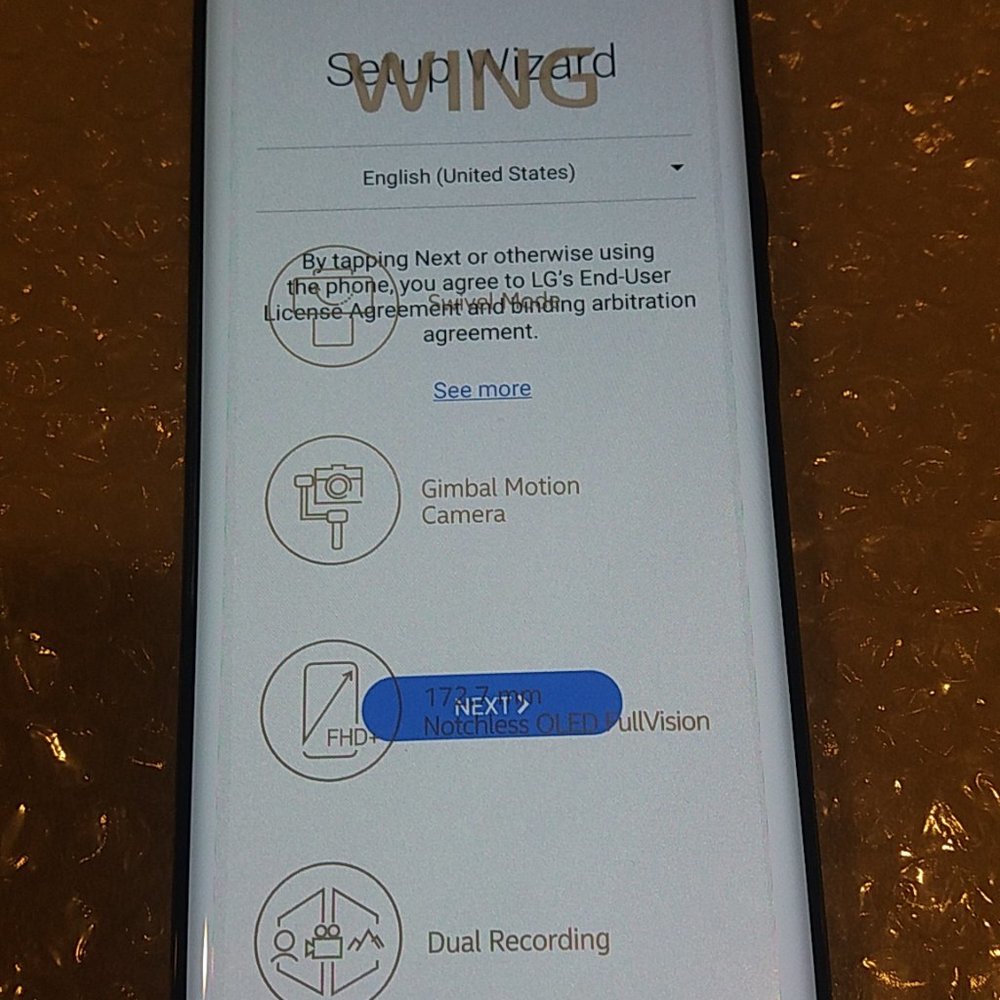 LG WING  4G 5G 256GB/8GB RAM VERIZON VOLTE Smartphone